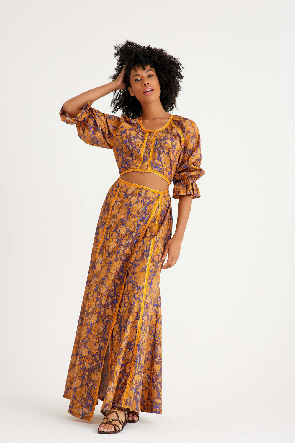 Nammu-Uzun Beli Açık Anvelop Elbise-Elbise-1-Milagron.com