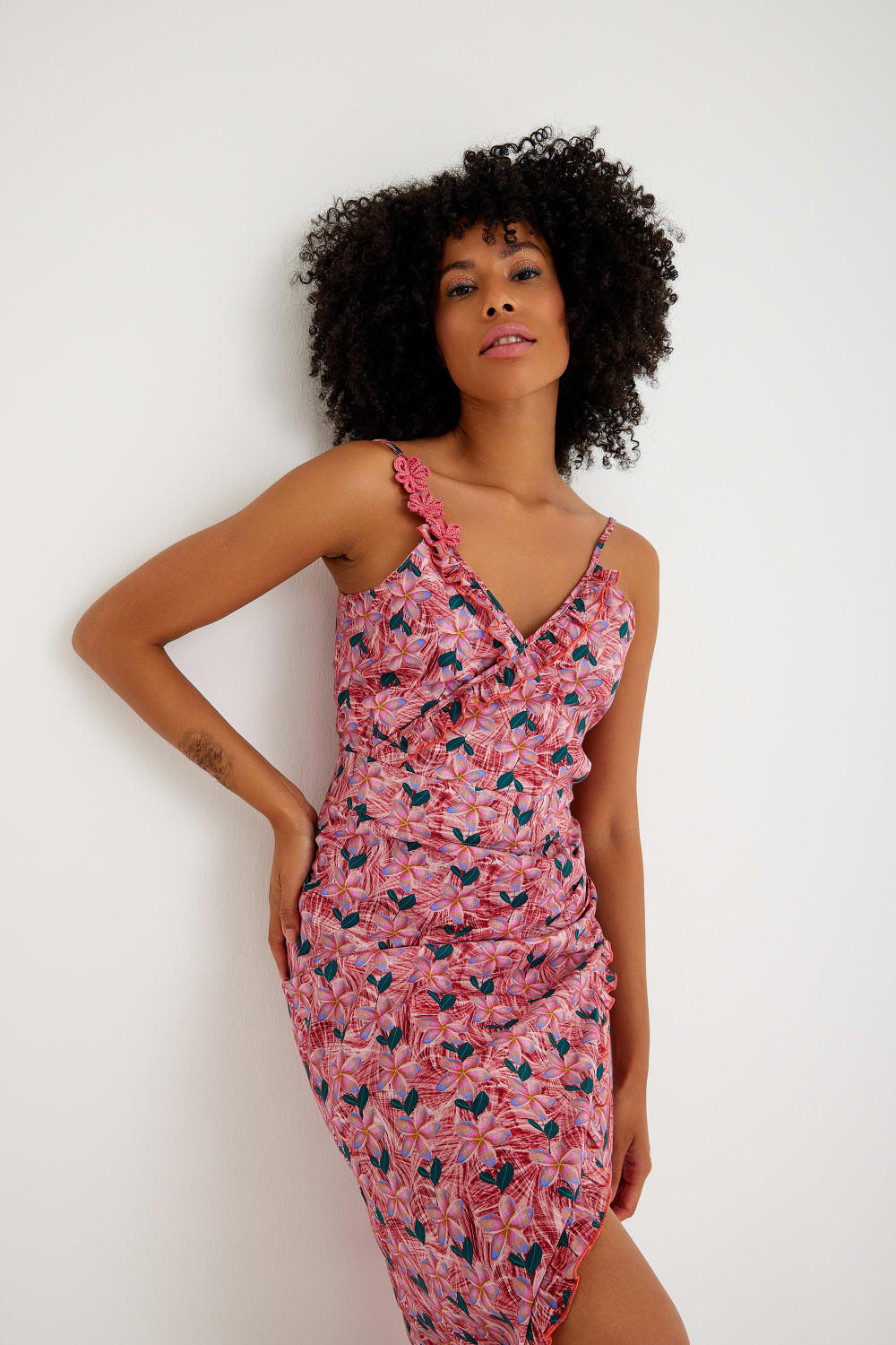 Nammu-Yırtmaçlı Asimetrik Elbise-Elbise-2-Milagron.com