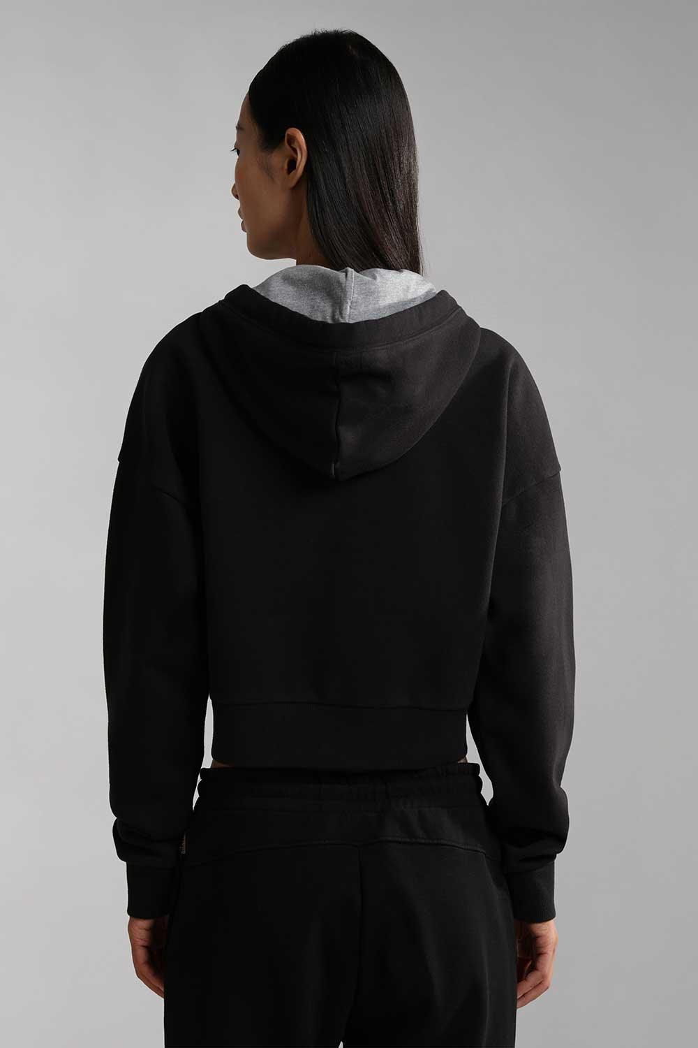 Napapijri-Burgee Crop Woman Black-Sweatshirts & Hoodies-2-Milagron.com