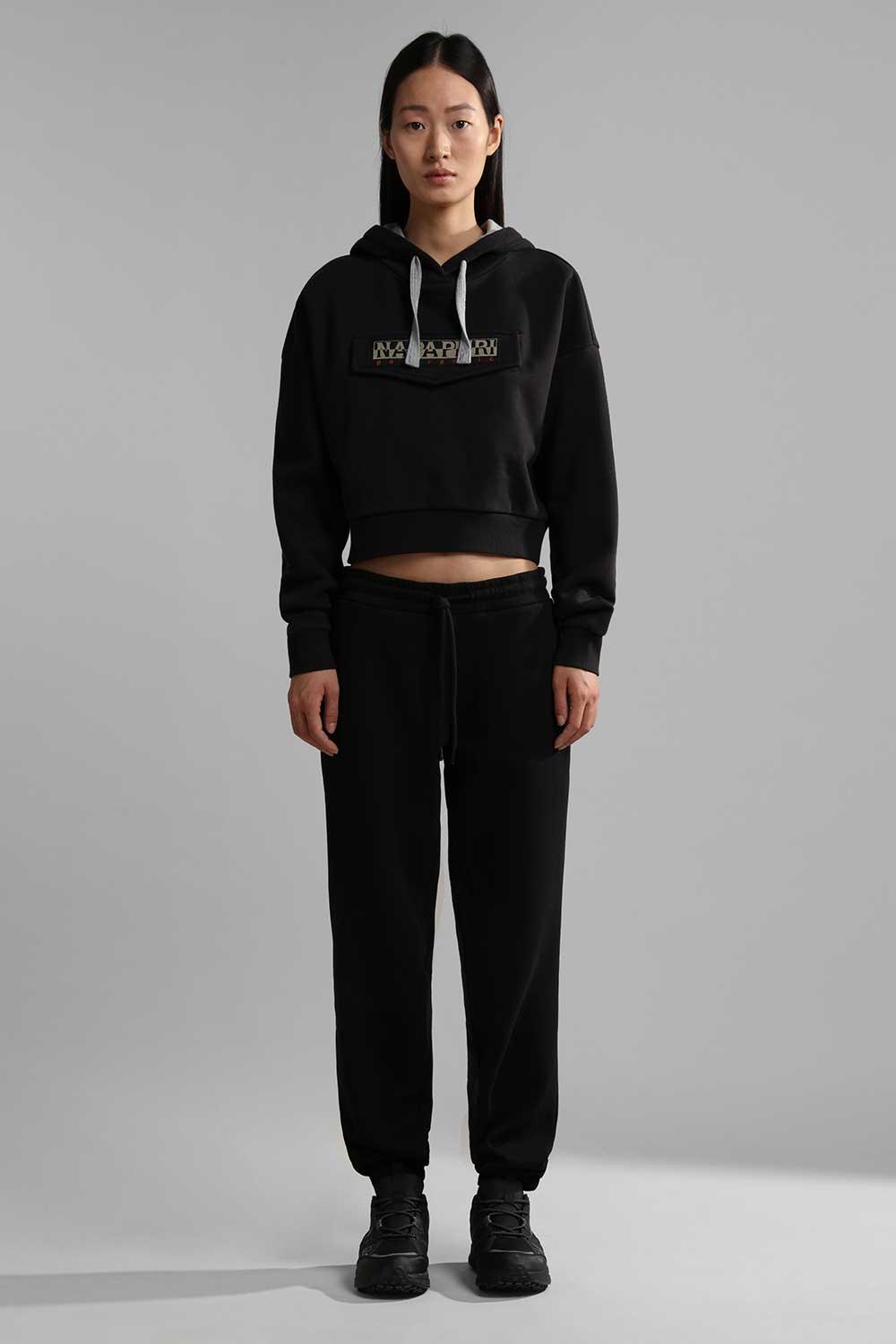 Napapijri-Burgee Crop Woman Black-Sweatshirts & Hoodies-3-Milagron.com