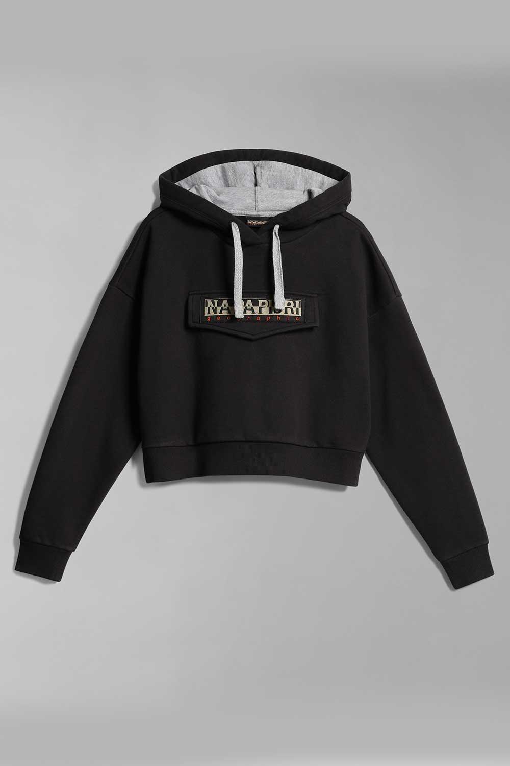 Napapijri-Burgee Crop Woman Black-Sweatshirts & Hoodies-5-Milagron.com
