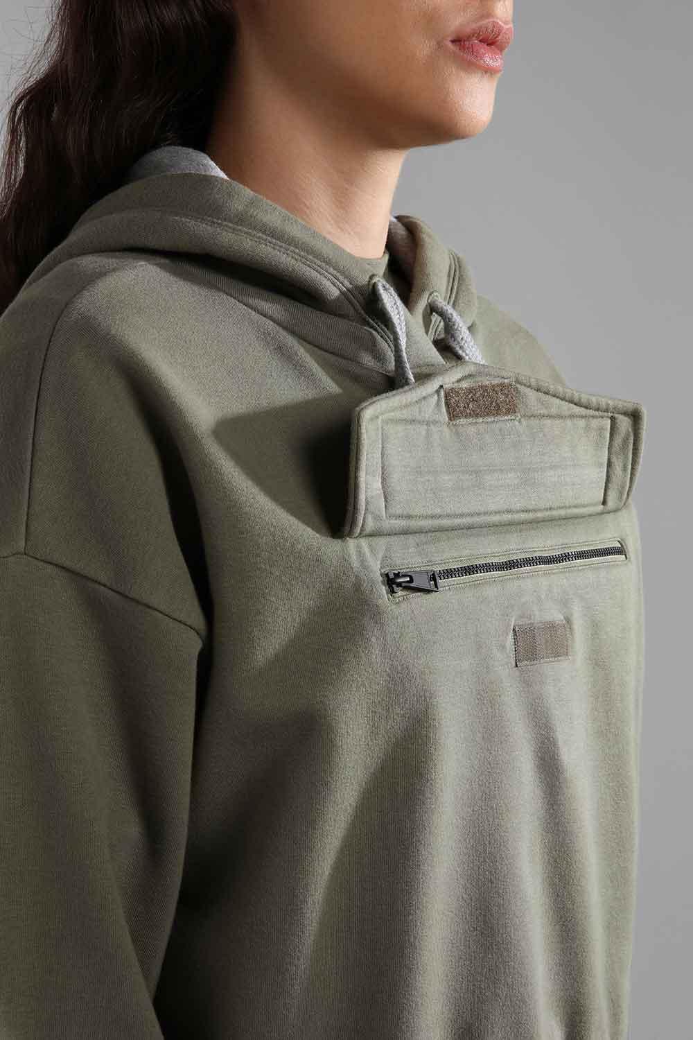 Napapijri-Burgee Crop Woman Green Lichen-Sweatshirts & Hoodies-4-Milagron.com