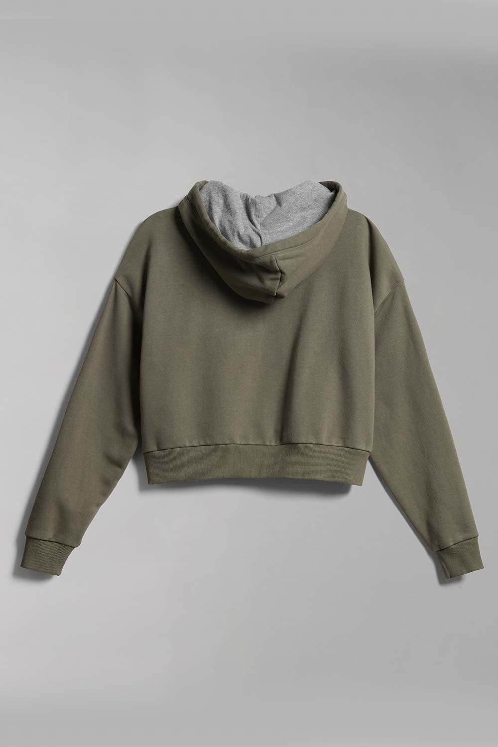 Napapijri-Burgee Crop Woman Green Lichen-Sweatshirts & Hoodies-6-Milagron.com