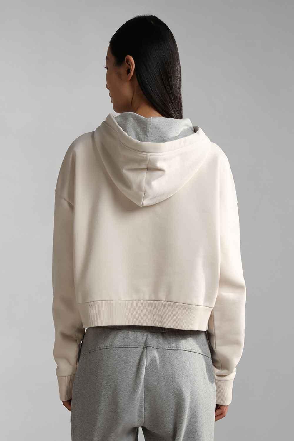 Napapijri-Burgee Crop Woman Whitecap Gray-Sweatshirts & Hoodies-2-Milagron.com