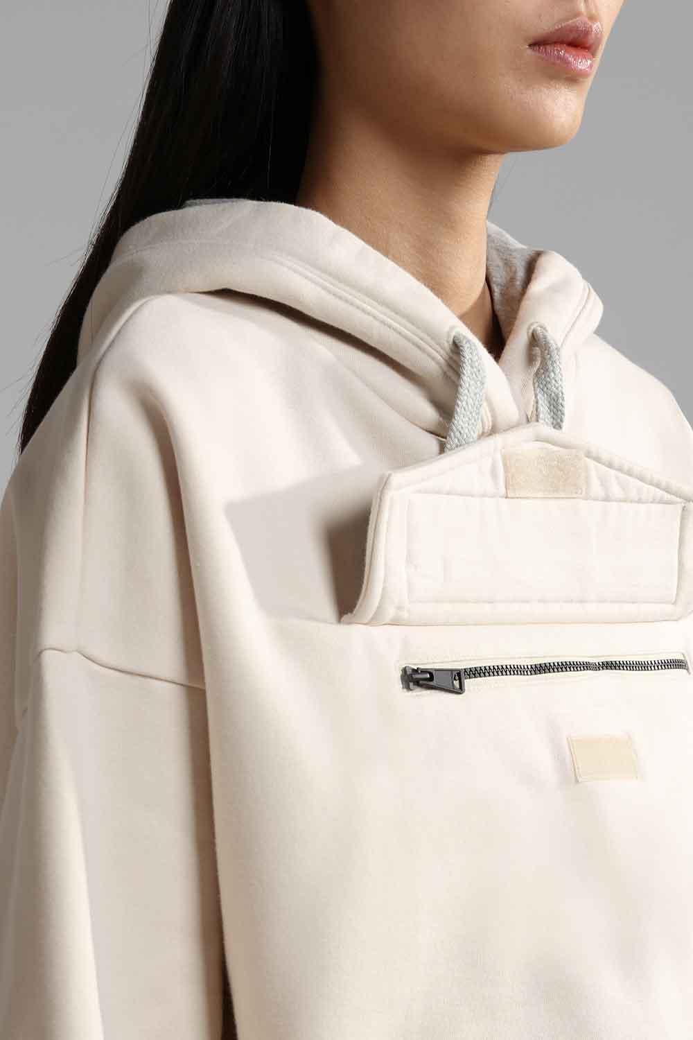 Napapijri-Burgee Crop Woman Whitecap Gray-Sweatshirts & Hoodies-4-Milagron.com