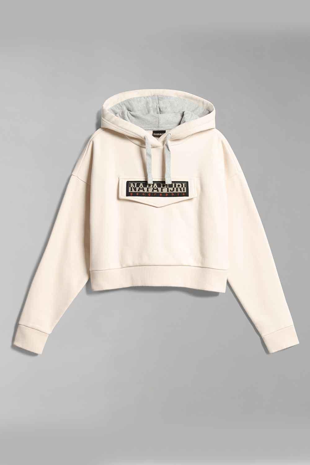 Napapijri-Burgee Crop Woman Whitecap Gray-Sweatshirts & Hoodies-5-Milagron.com