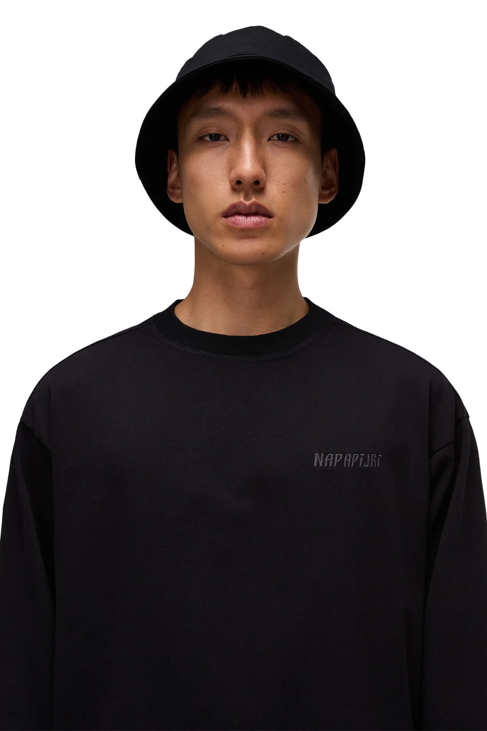 Napapijri-Coldirai Black Heron Uzun Kollu Siyah T-Shirt-T-Shirts-3-Milagron.com