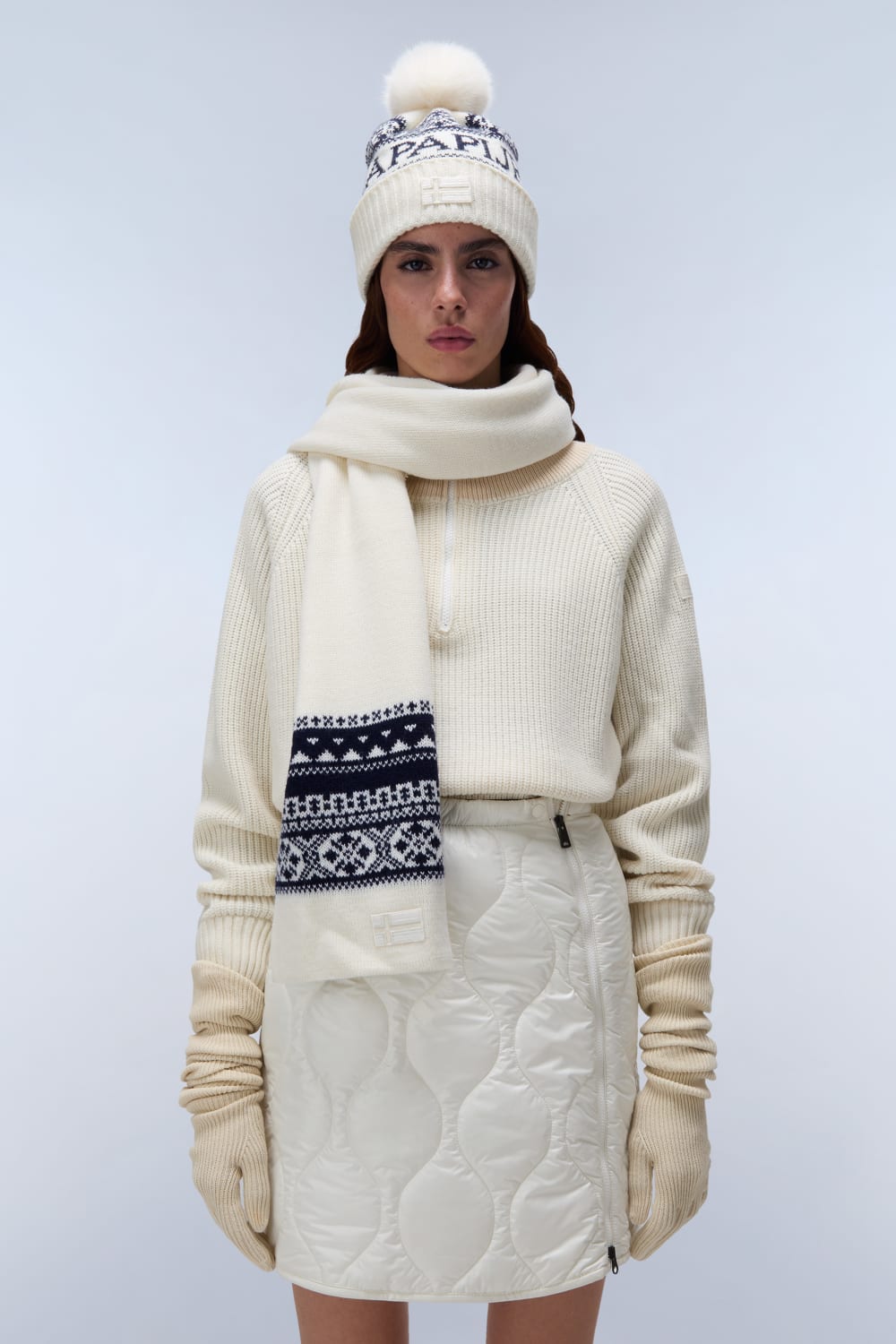 Napapijri-F-Soiusa Scarf W White Heron-Atkı-2-Milagron.com