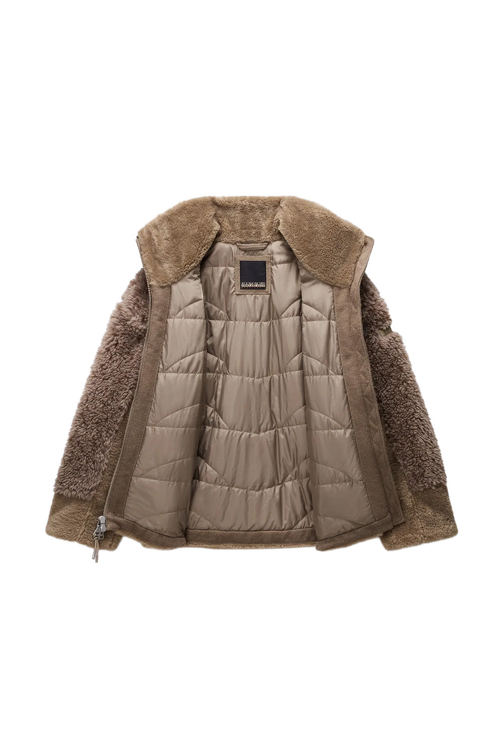 Napapijri-Falkner Fallen Rock Açık Kahverengi Kürklü Kadın Mont-Mont-10-Milagron.com