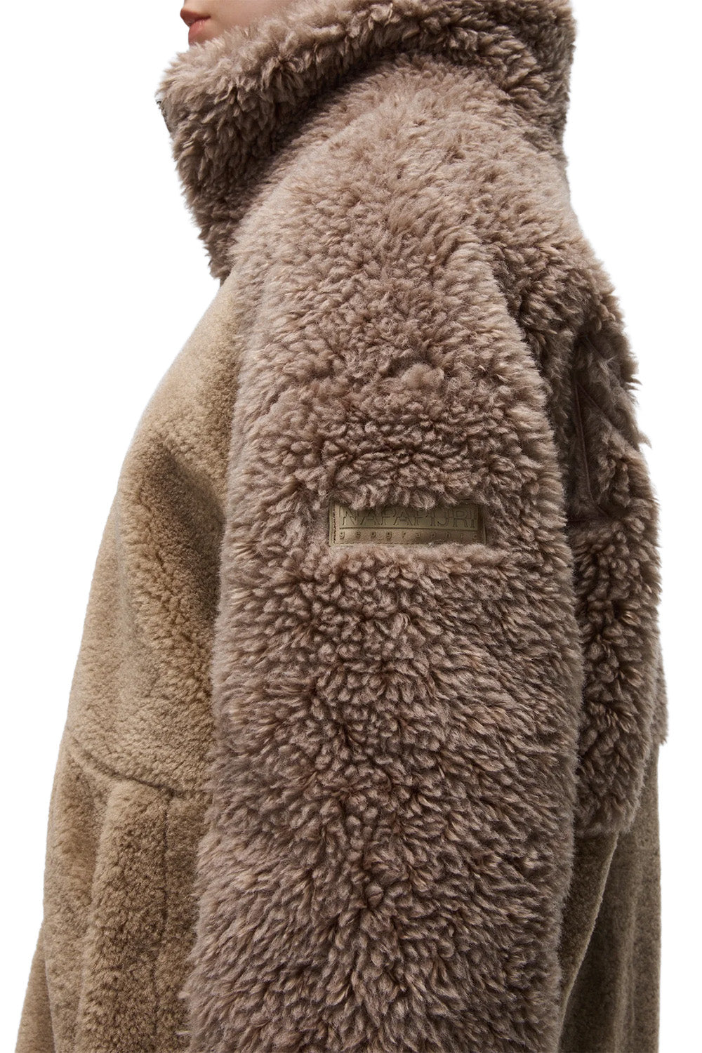 Napapijri-Falkner Fallen Rock Açık Kahverengi Kürklü Kadın Mont-Mont-8-Milagron.com