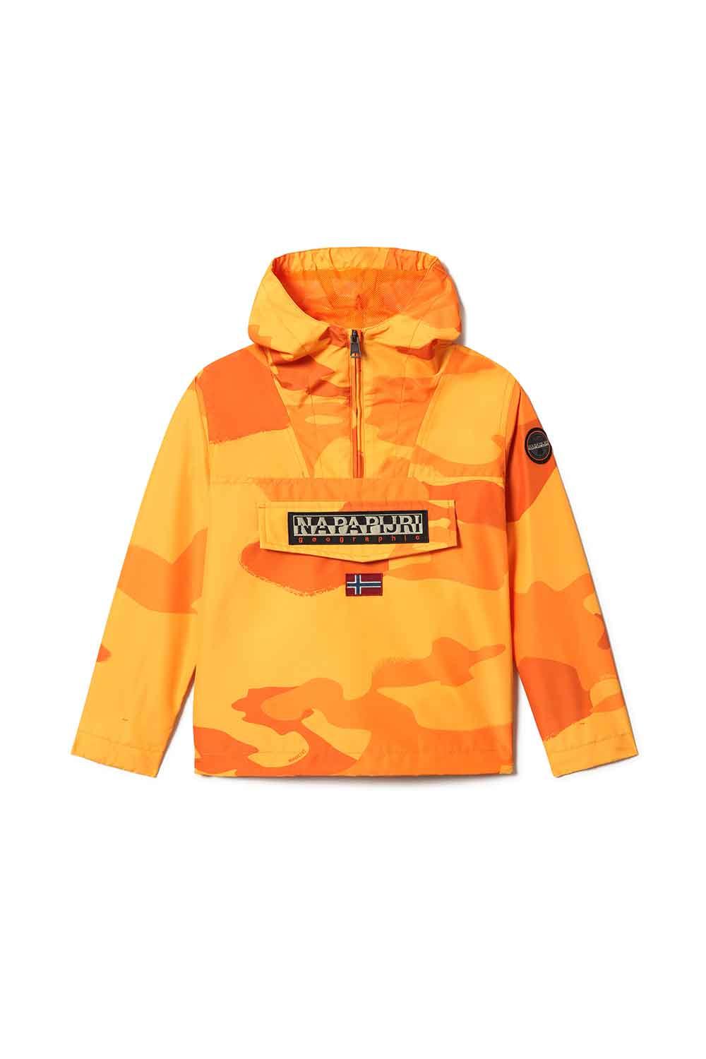 Napapijri-Kids Rainforest Jacket Orange Camo-Mont-1-Milagron.com