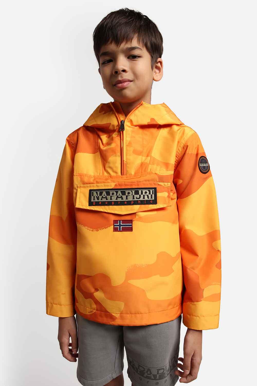 Napapijri-Kids Rainforest Jacket Orange Camo-Mont-10-Milagron.com