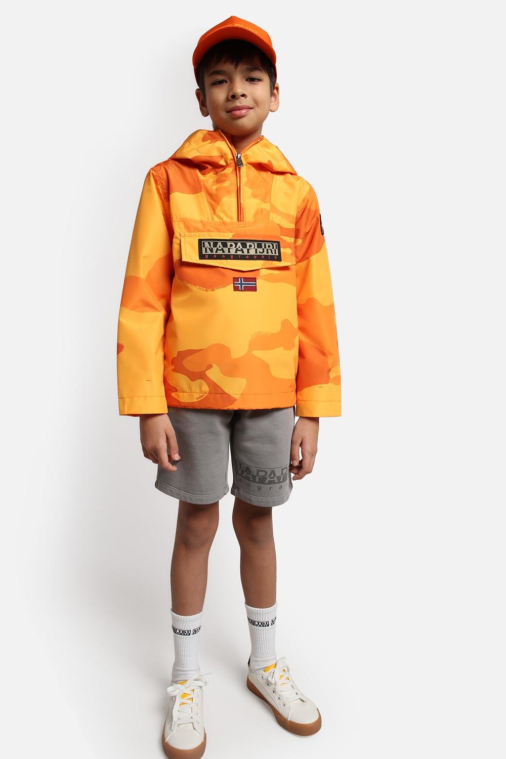Napapijri-Kids Rainforest Jacket Orange Camo-Mont-2-Milagron.com