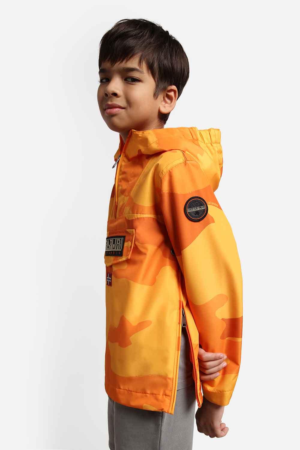 Napapijri-Kids Rainforest Jacket Orange Camo-Mont-4-Milagron.com