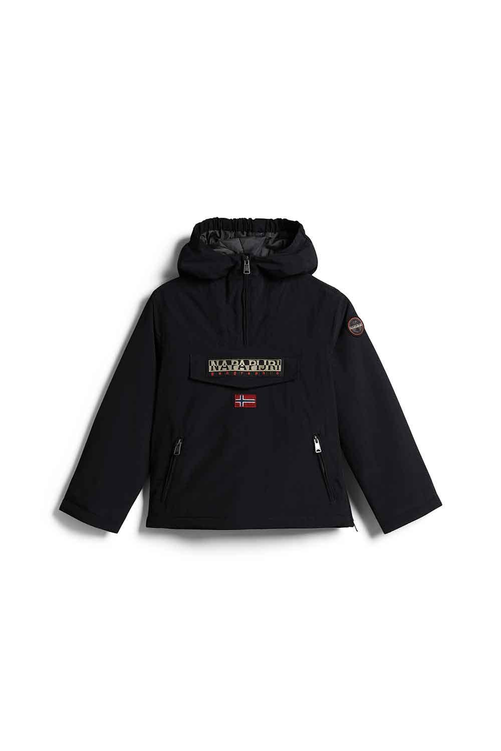 Napapijri-Kids Rainforest Pocket 2 Black-Yağmurluk-1-Milagron.com