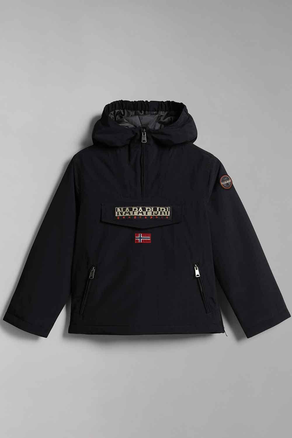 Napapijri-Kids Rainforest Pocket 2 Black-Yağmurluk-6-Milagron.com