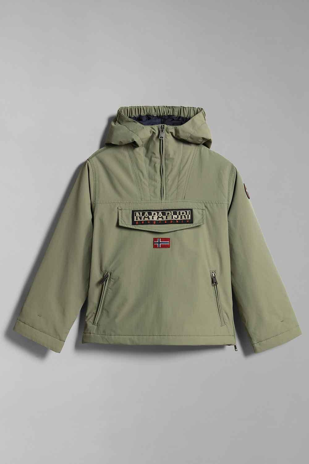 Napapijri-Kids Rainforest Pocket 2 Green Lichen-Yağmurluk-1-Milagron.com