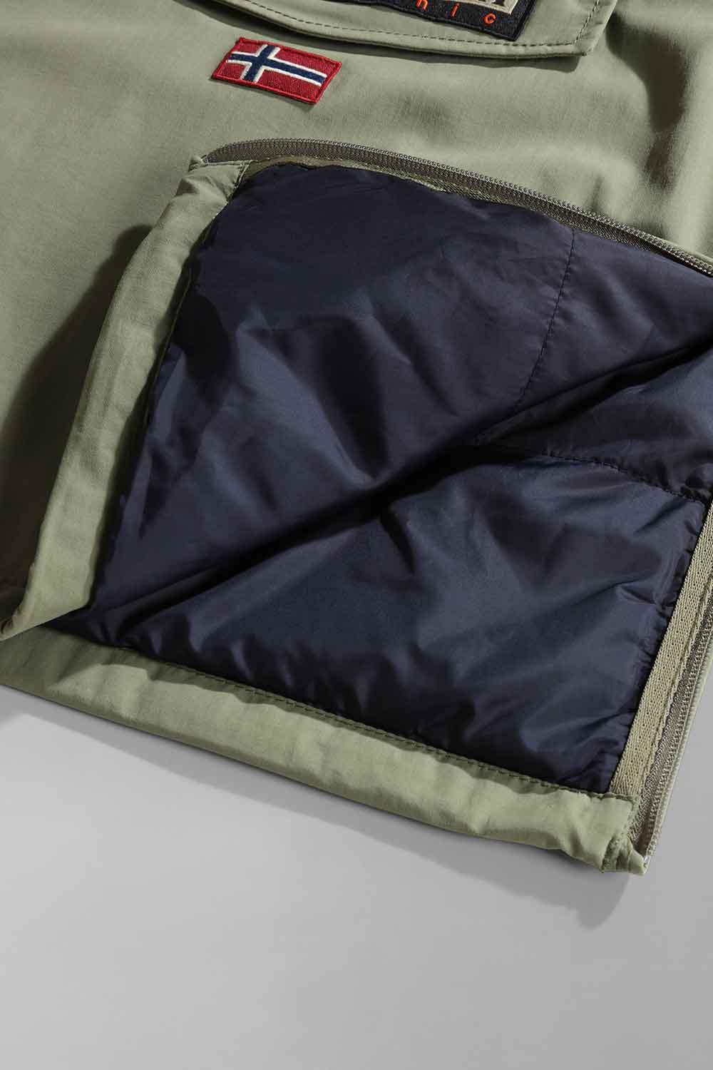 Napapijri-Kids Rainforest Pocket 2 Green Lichen-Yağmurluk-4-Milagron.com