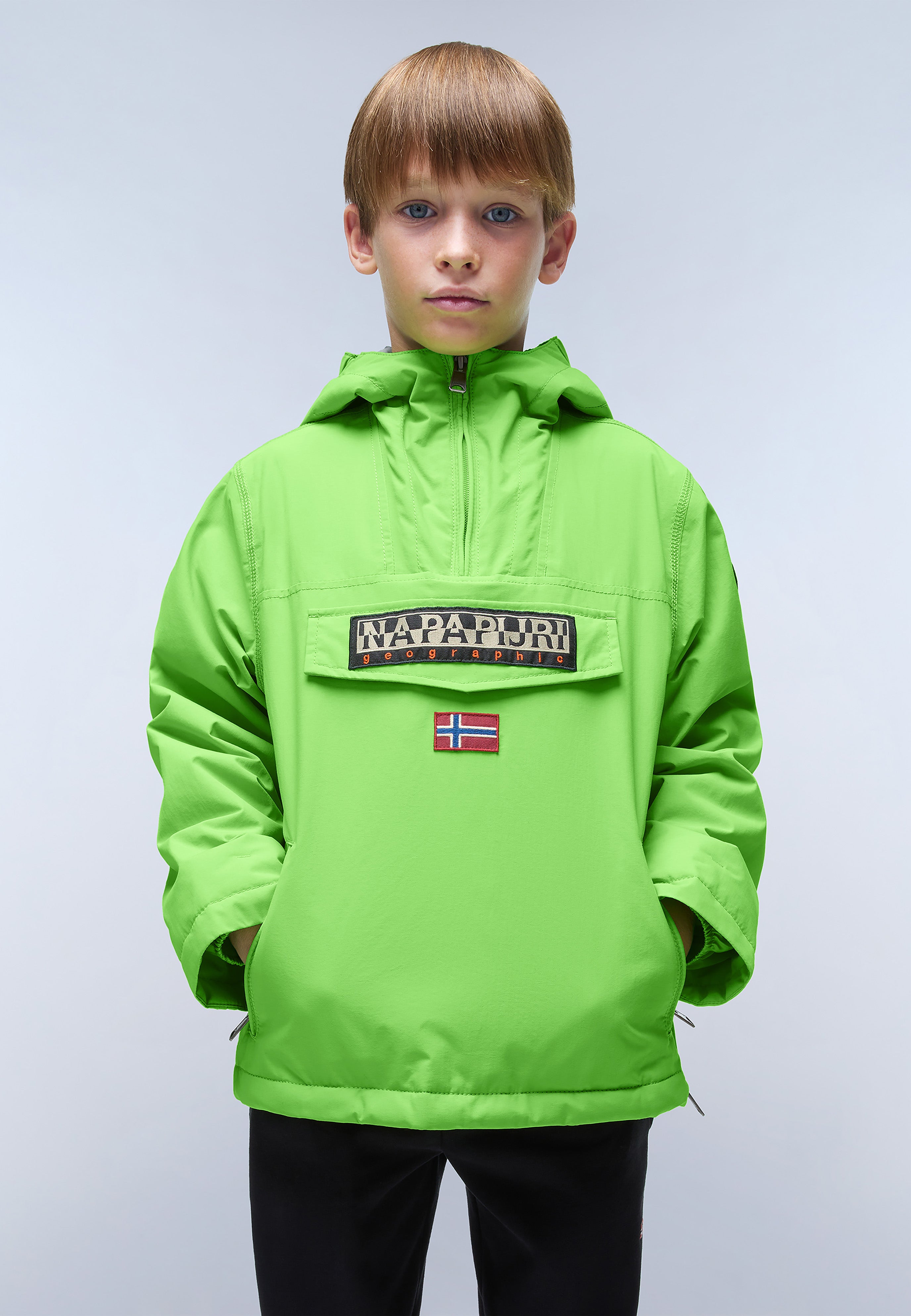 Napapijri-Kids Rainforest Pocket 2 Green Macaw-Yağmurluk-3-Milagron.com