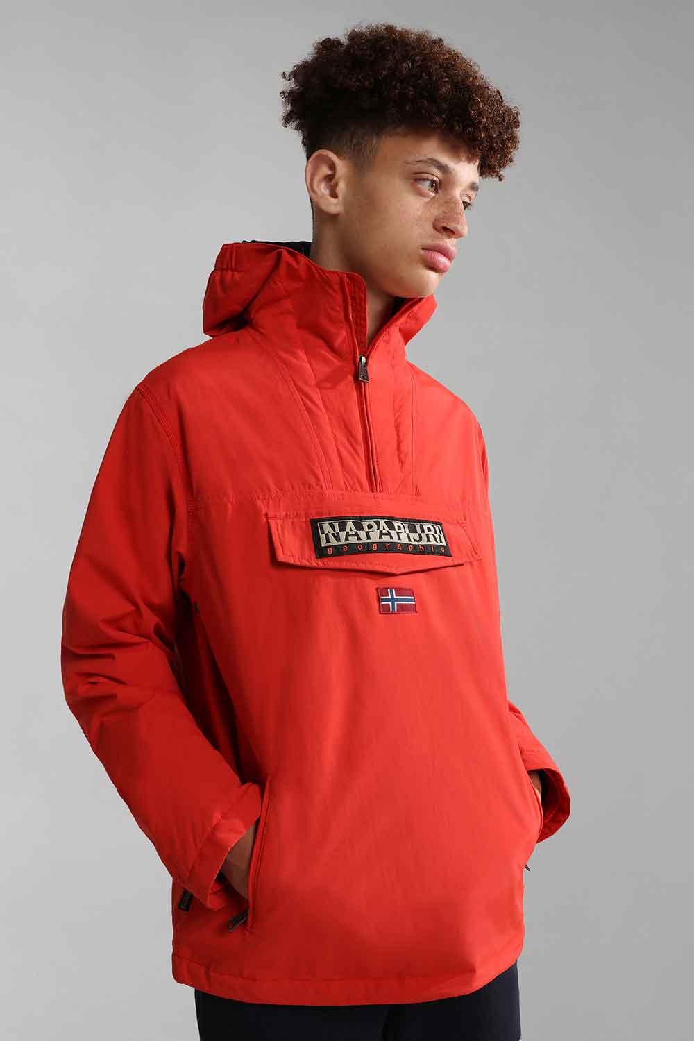 Napapijri-Kids Rainforest Pocket 2 Red Poppy-Yağmurluk-10-Milagron.com