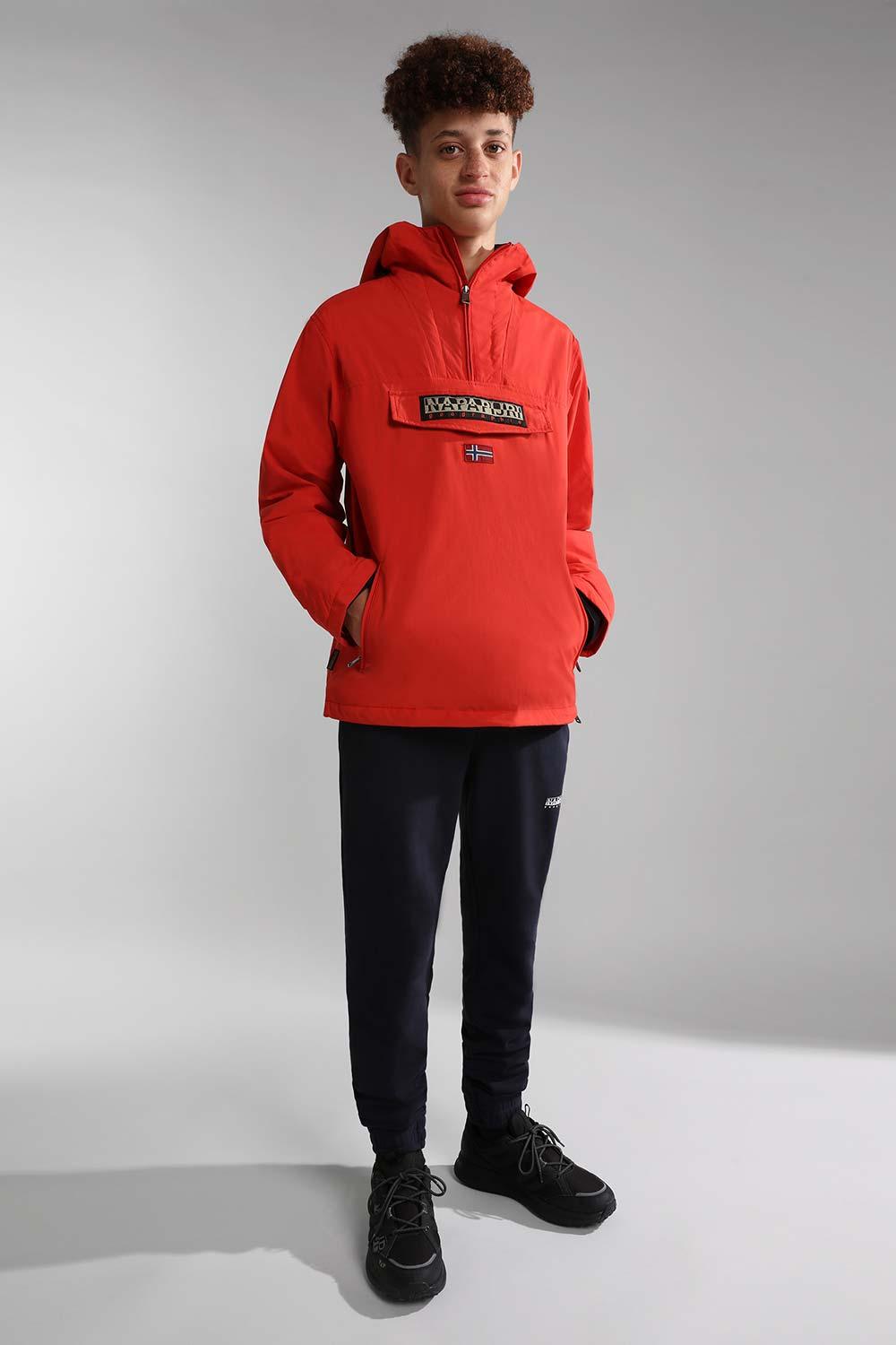 Napapijri-Kids Rainforest Pocket 2 Red Poppy-Yağmurluk-2-Milagron.com