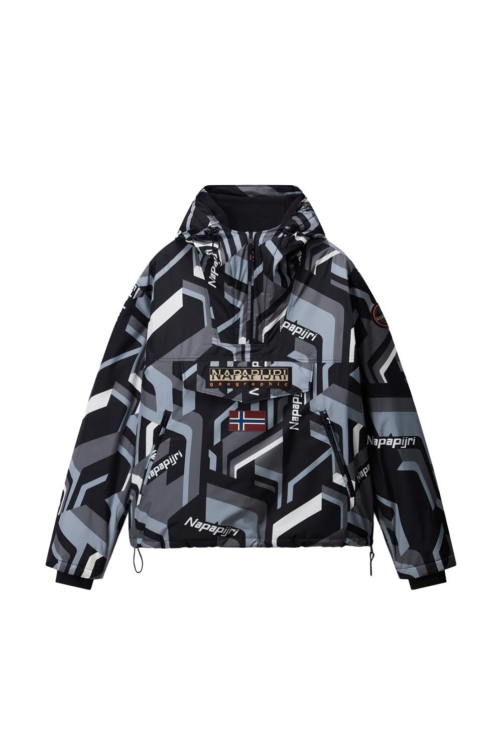 Napapijri-Rainforest Next Anorak Jacket Siyah/Gri Erkek Mont-Mont-1-Milagron.com