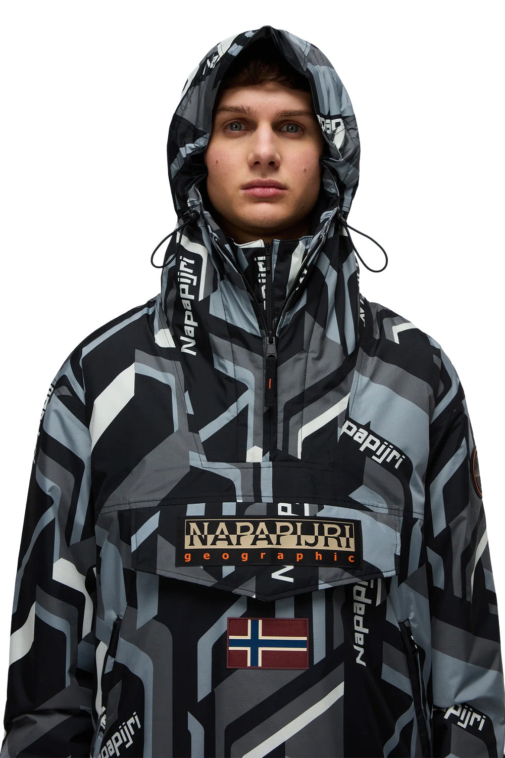 Napapijri-Rainforest Next Anorak Jacket Siyah/Gri Erkek Mont-Mont-3-Milagron.com