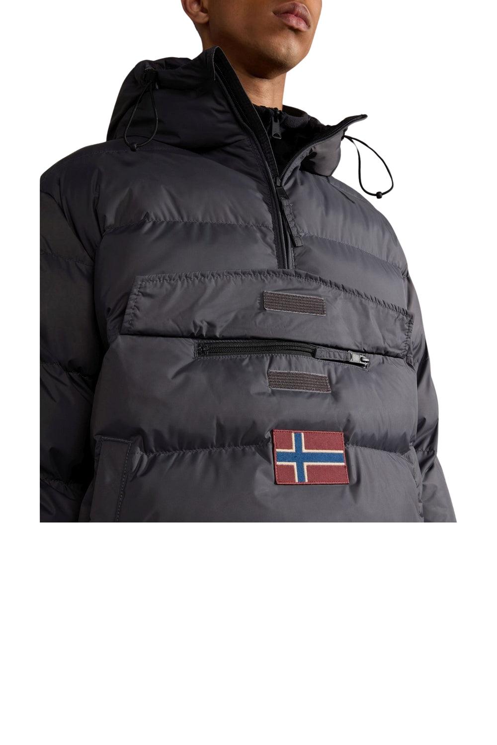 Napapijri-Rainforest OP WI PUF Dark Grey Solid-Yağmurluk-4-Milagron.com