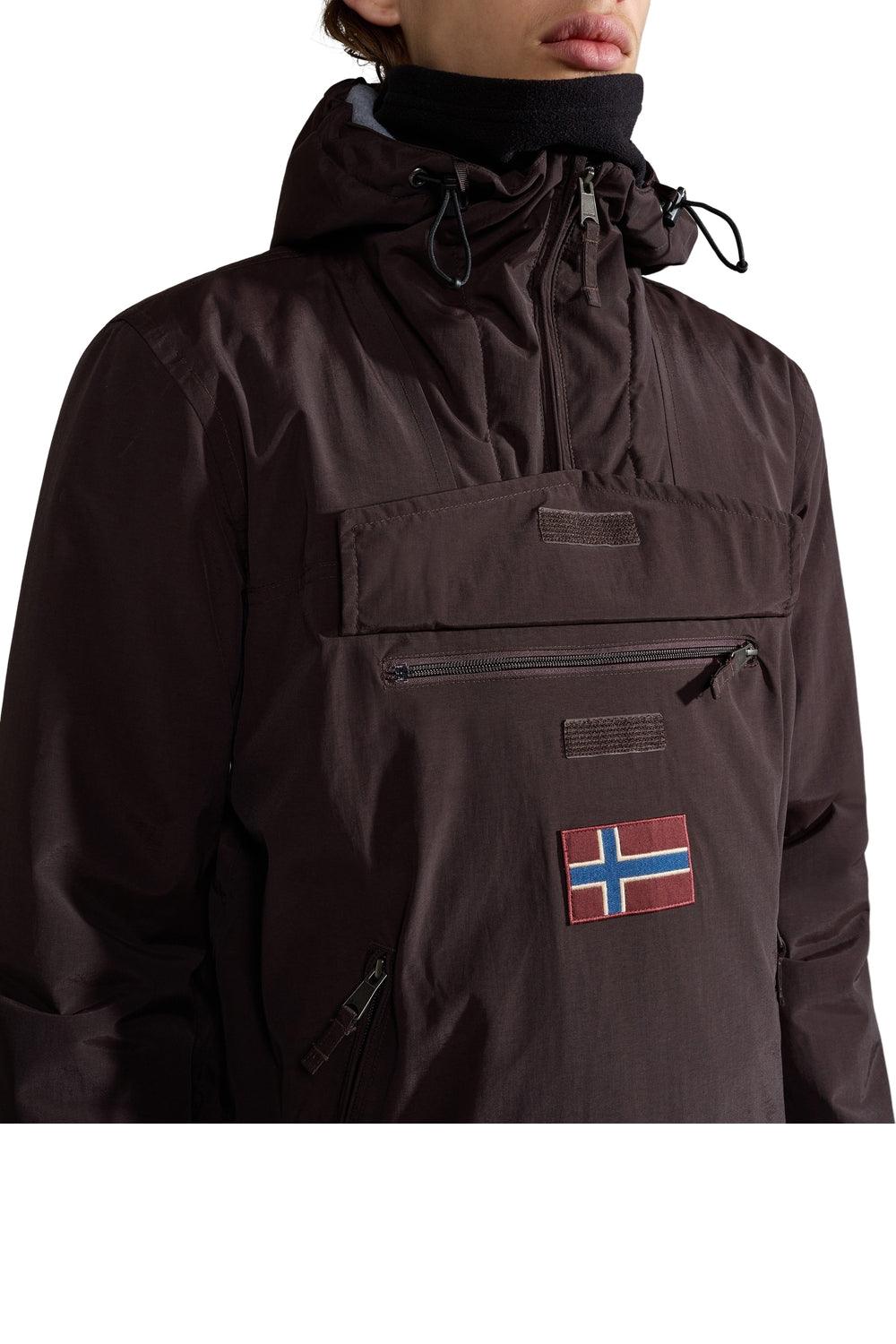 Napapijri-Rainforest Pocket 2 Brown Ebony-Yağmurluk-5-Milagron.com