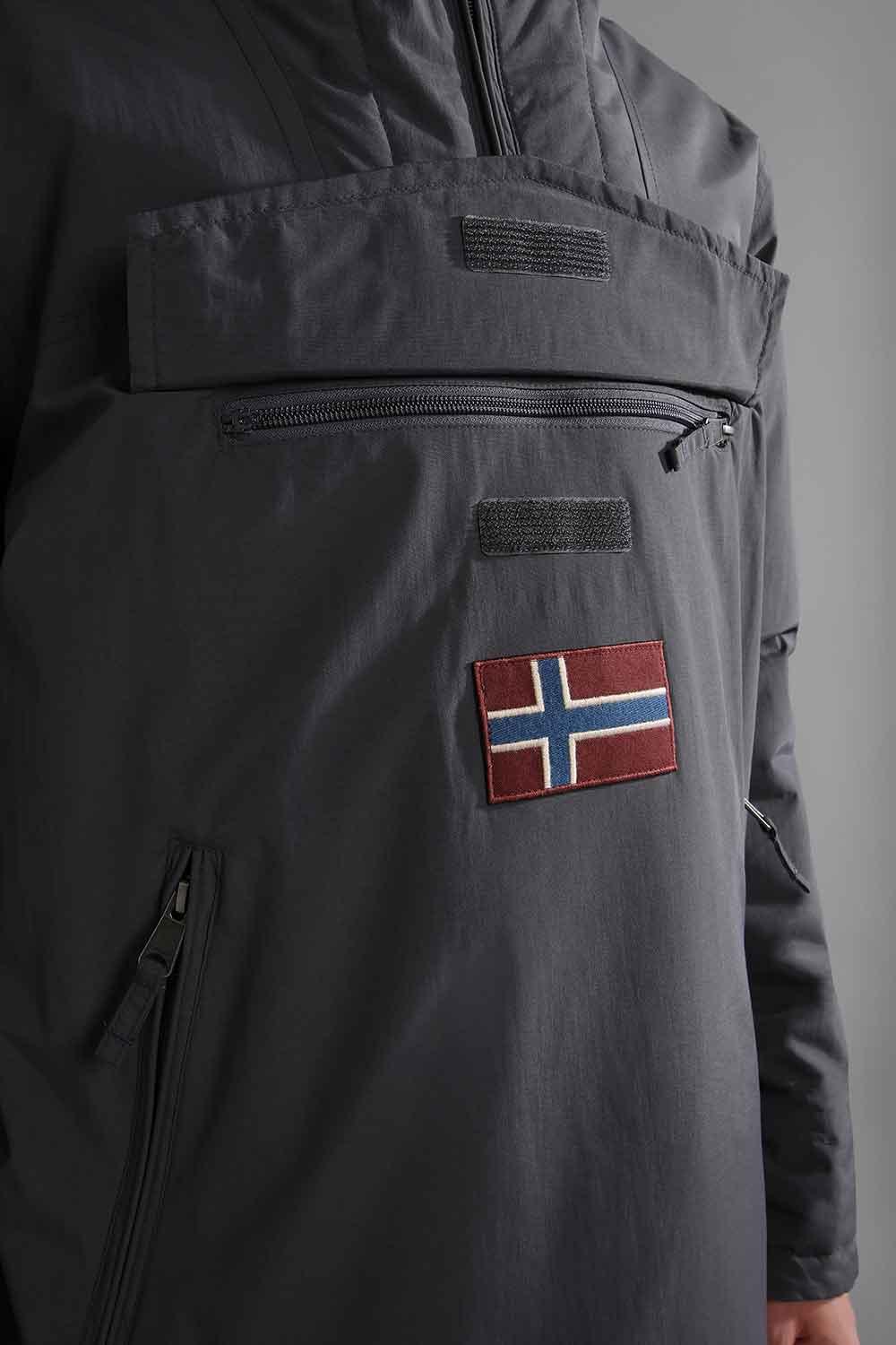 Napapijri-Rainforest Pocket 2 Dark Grey Solid-Yağmurluk-6-Milagron.com