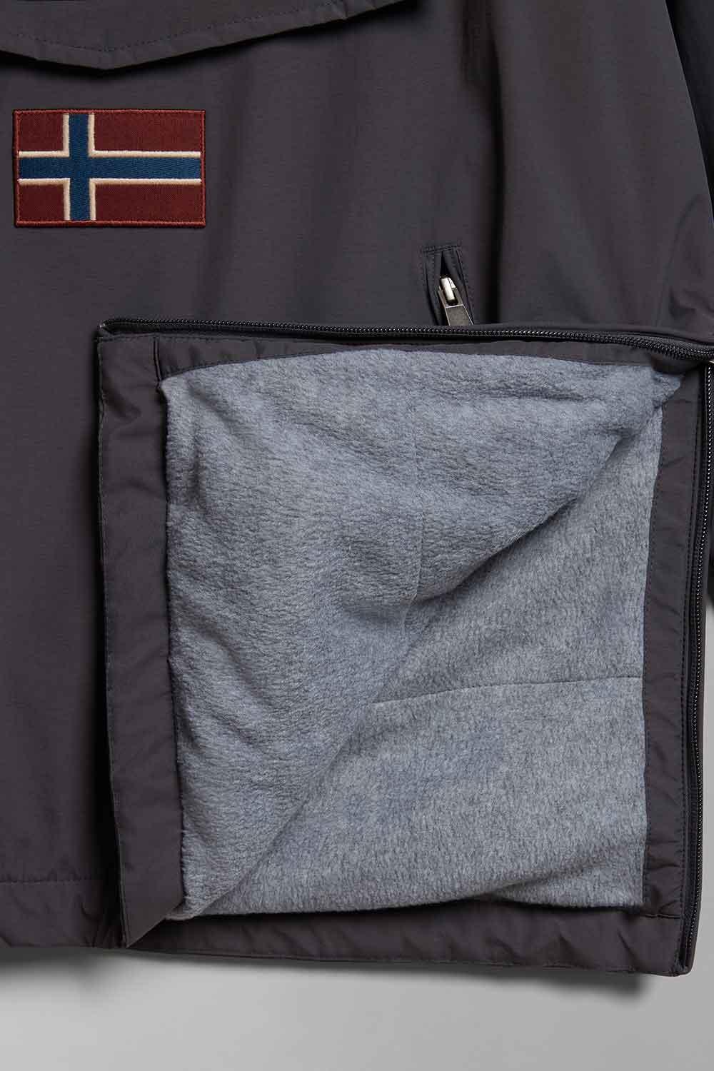 Napapijri-Rainforest Pocket 2 Dark Grey Solid-Yağmurluk-7-Milagron.com