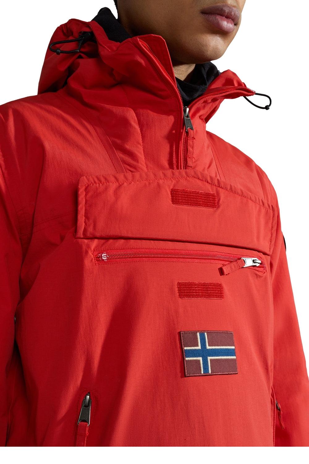 Napapijri-Rainforest Pocket 2 Red Poppy-Yağmurluk-5-Milagron.com