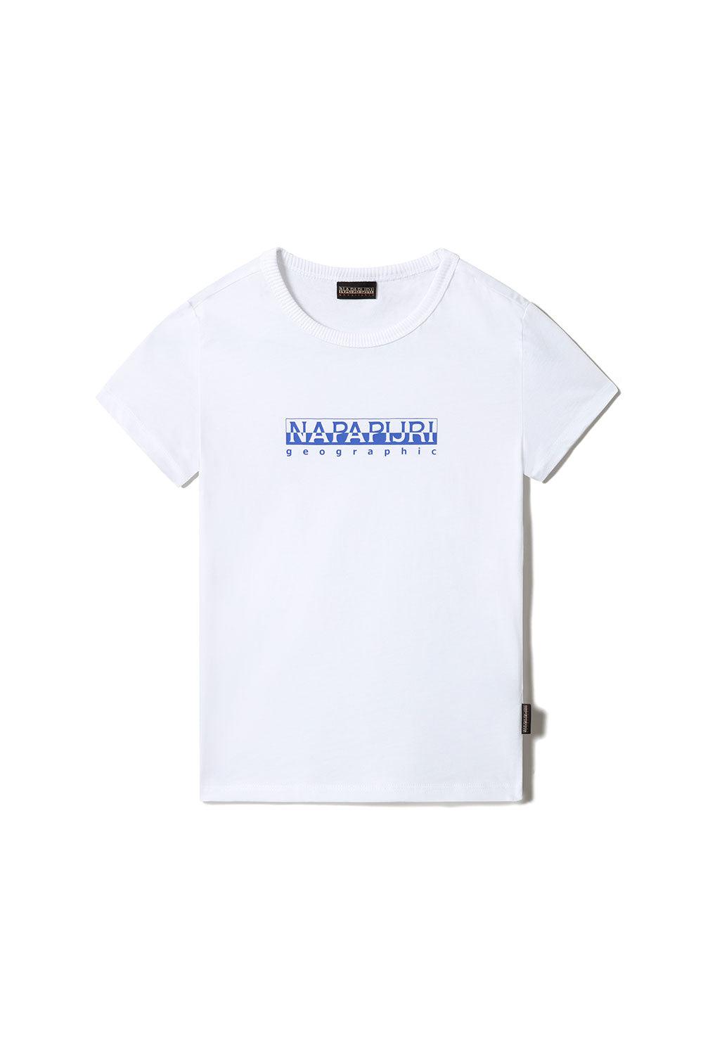Napapijri-Short Sleeve T-Shirt Box Bright White-T-Shirts-1-Milagron.com