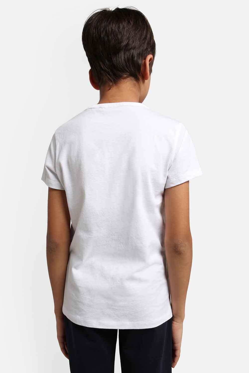Napapijri-Short Sleeve T-Shirt Box Bright White-T-Shirts-4-Milagron.com
