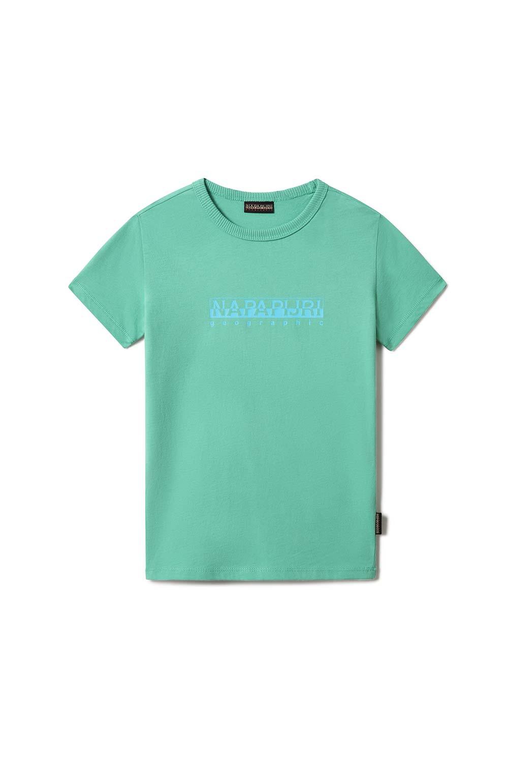 Napapijri-Short Sleeve T-Shirt Box Green Spruce-T-Shirts-1-Milagron.com
