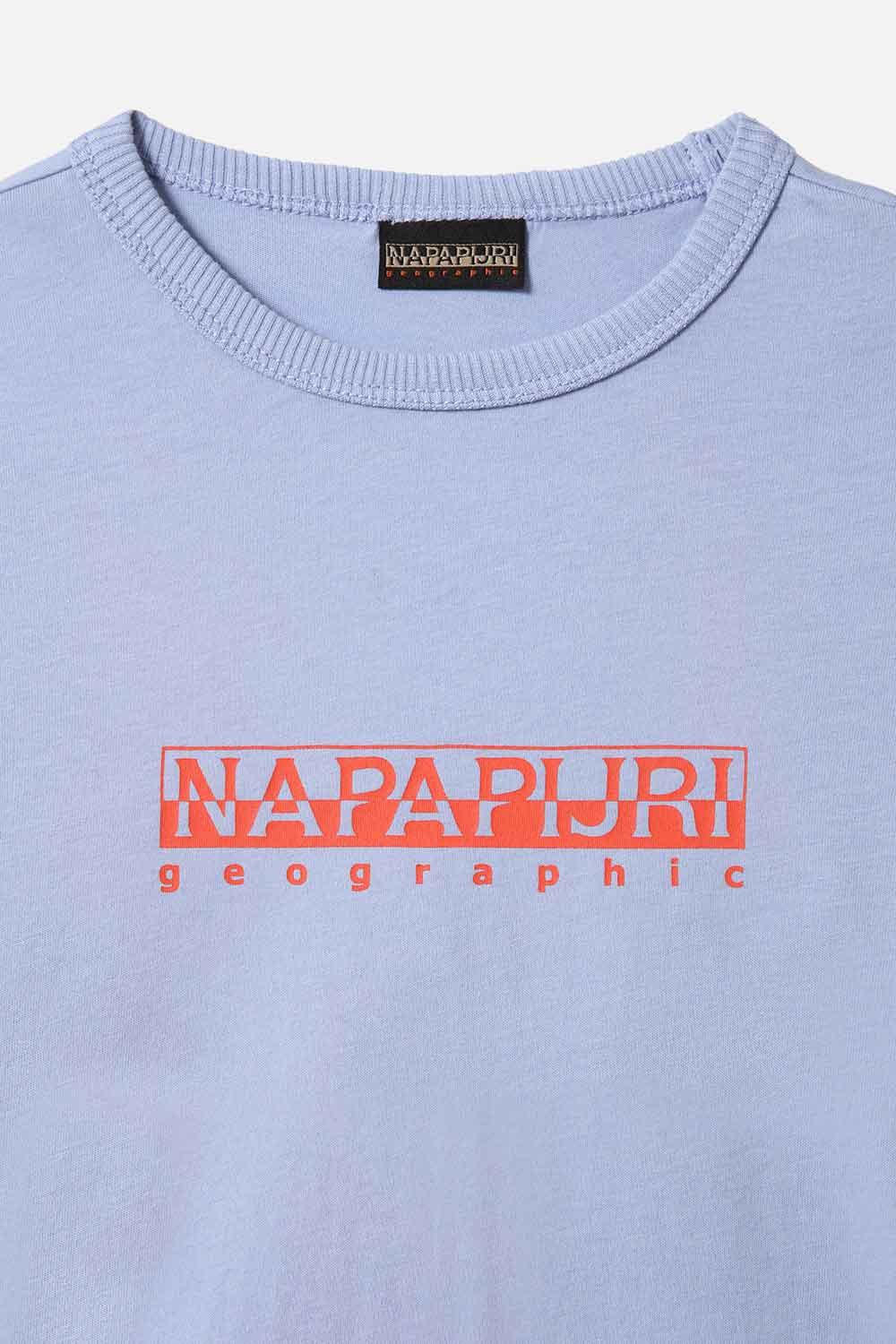 Napapijri-Short Sleeve T-Shirt Box Lavender-T-Shirts-5-Milagron.com