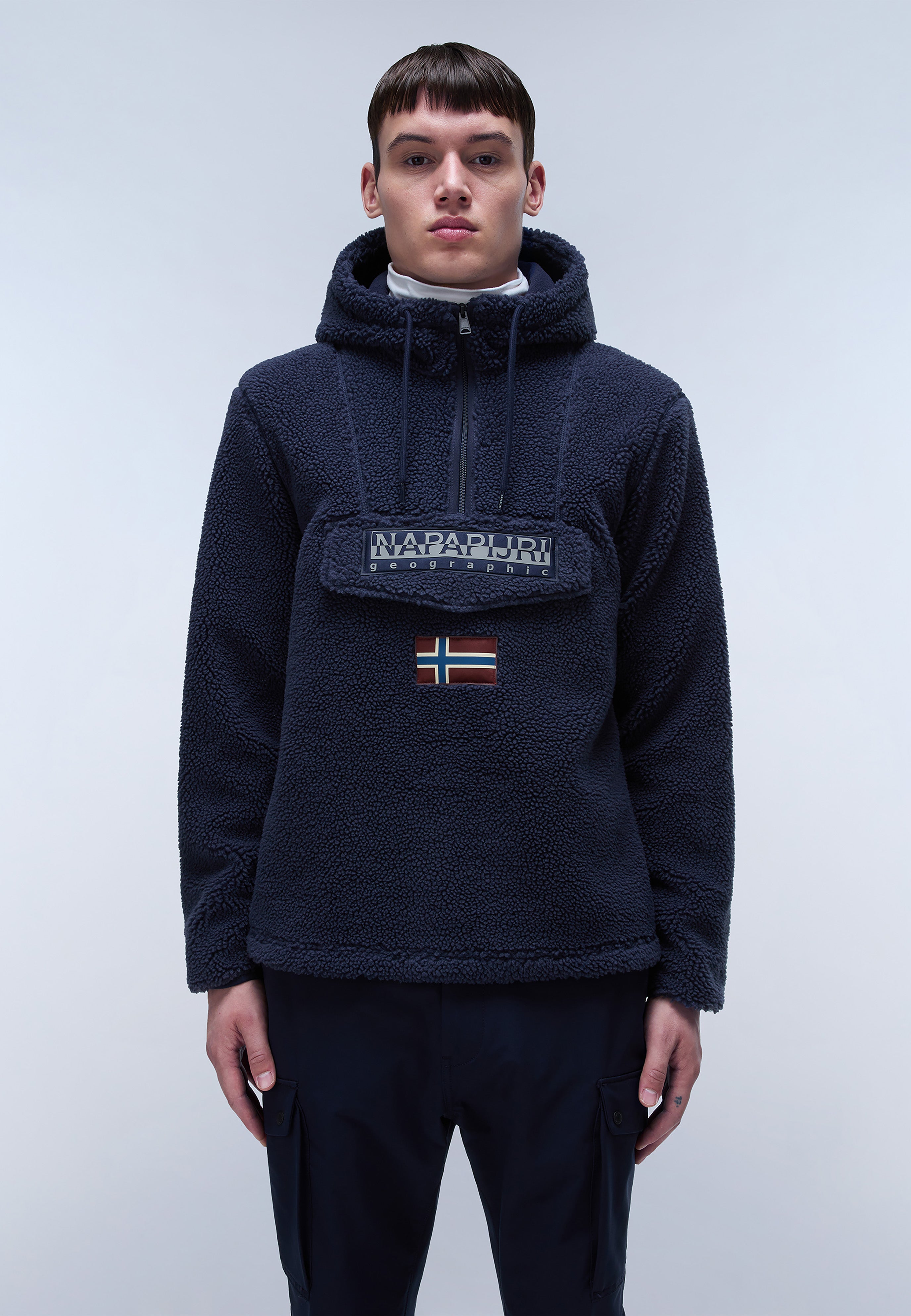 Napapijri-T-Burgee Curly Blue Marine-Mont-3-Milagron.com