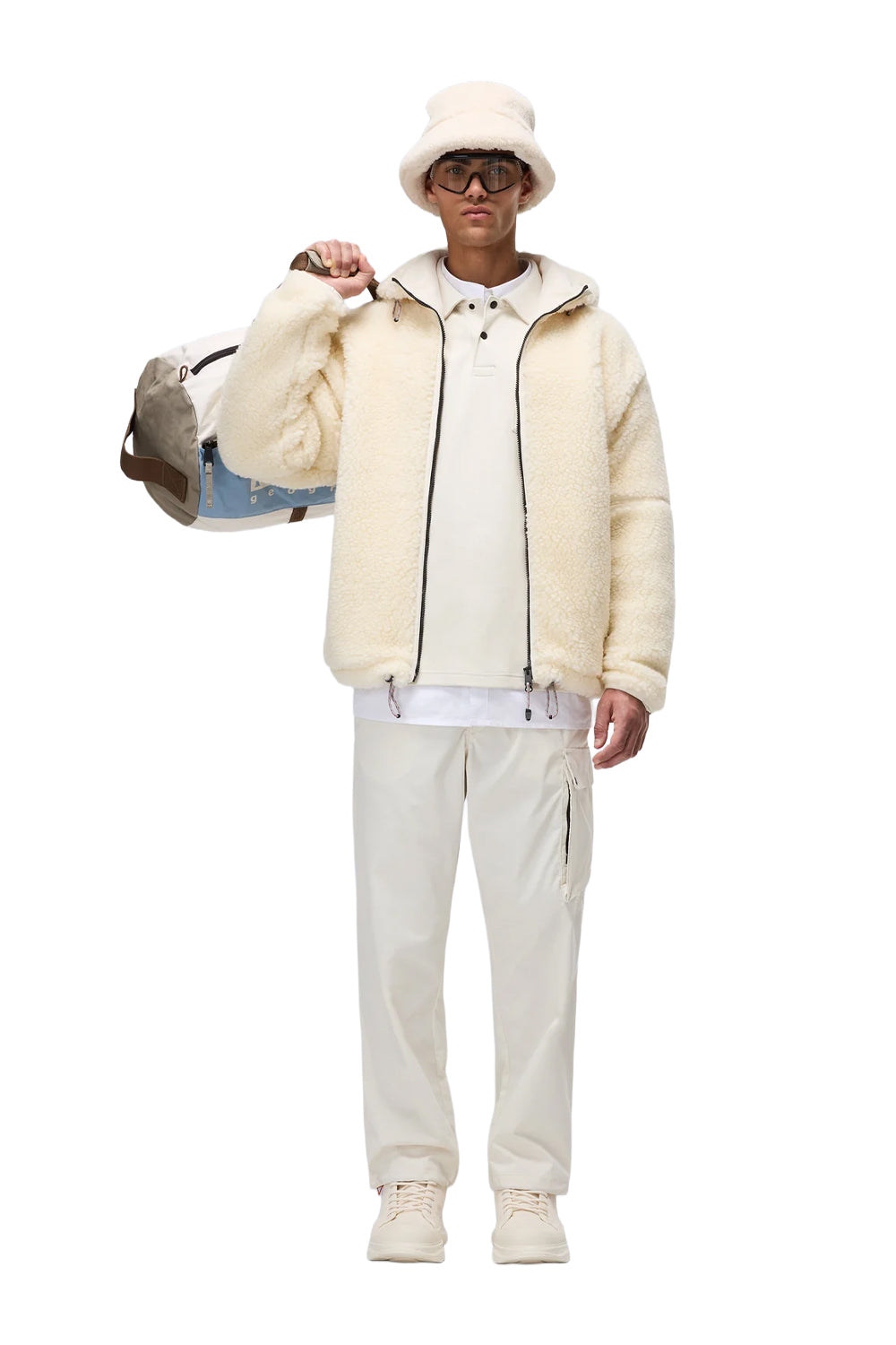 Napapijri-Tires Full-Zip Fleece Erkek Peluş Fermuarlı Beyaz Mont-Mont-4-Milagron.com