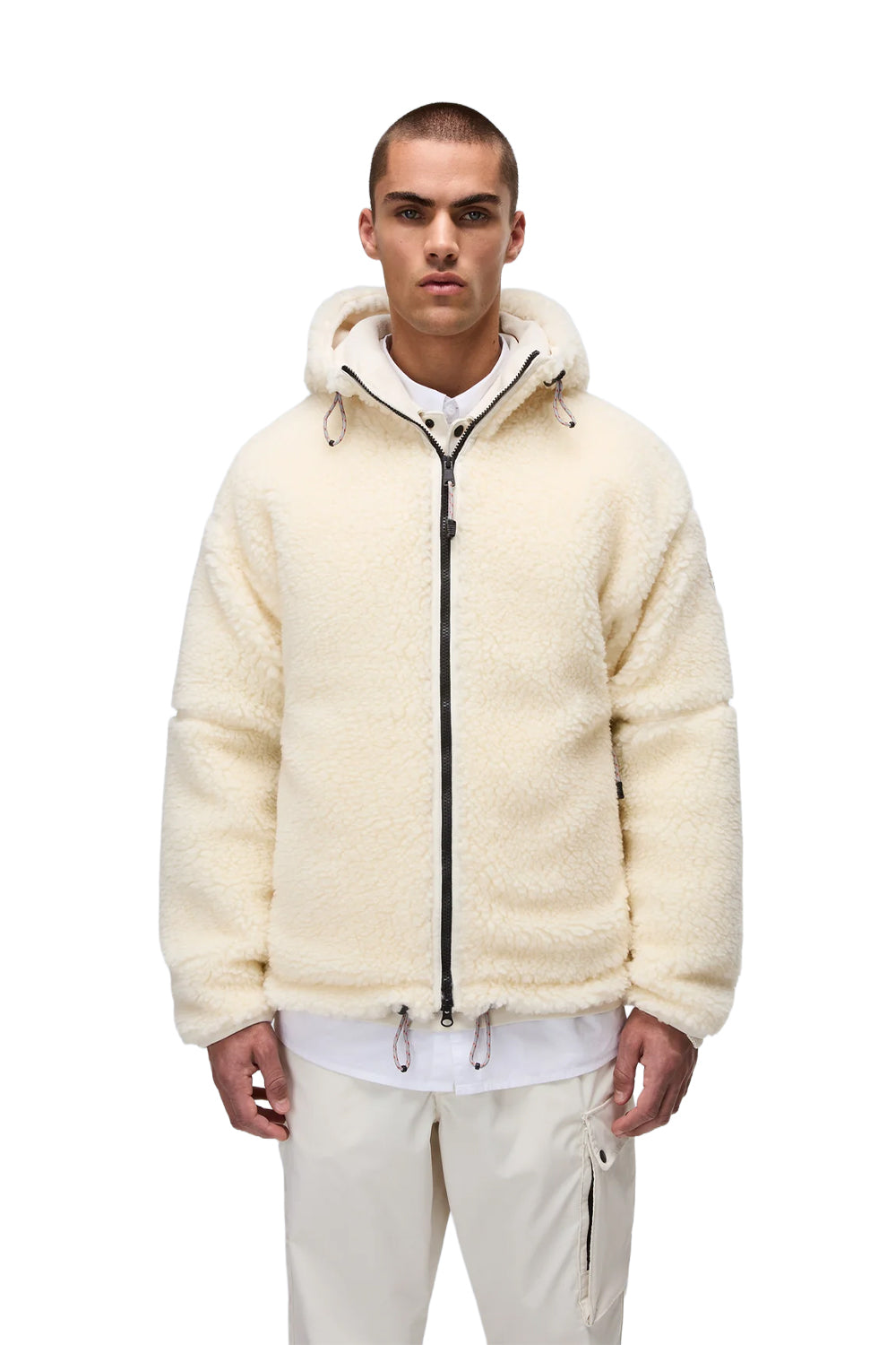 Napapijri-Tires Full-Zip Fleece Erkek Peluş Fermuarlı Beyaz Mont-Mont-5-Milagron.com