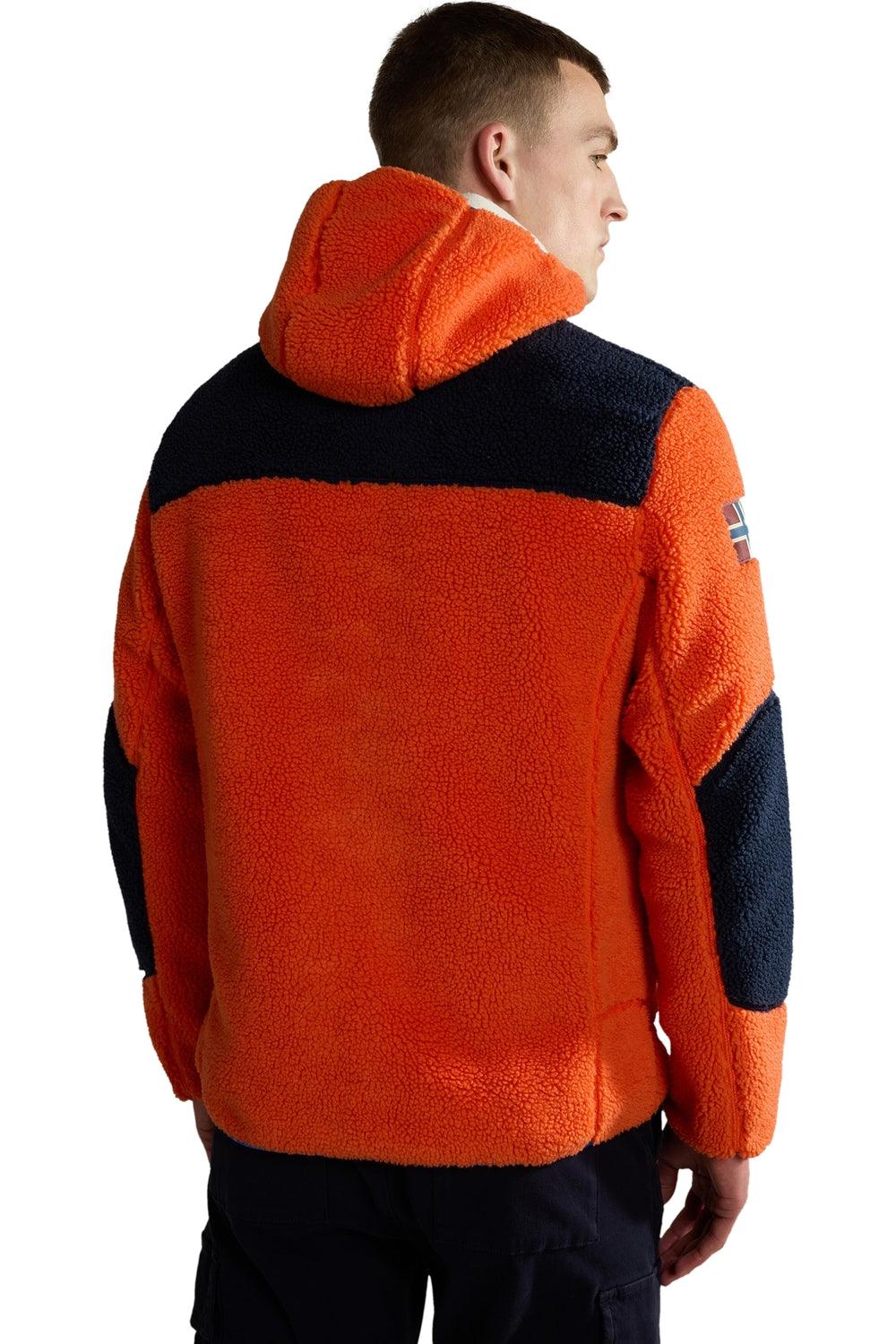 Napapijri-Yupik Full Zip Hoodie 3 Orange Red-Sweatshirts & Hoodies-4-Milagron.com