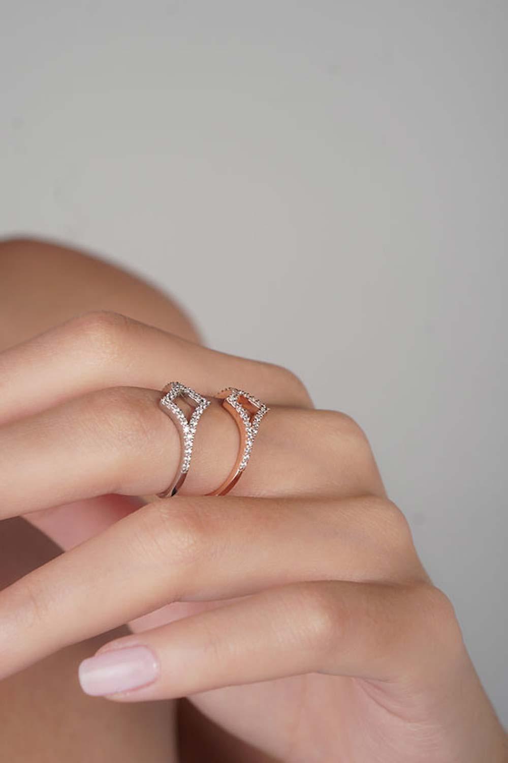 Nayra Jewelry-Diamond Shaped Yüzük Pembe-Yüzük-2-Milagron.com