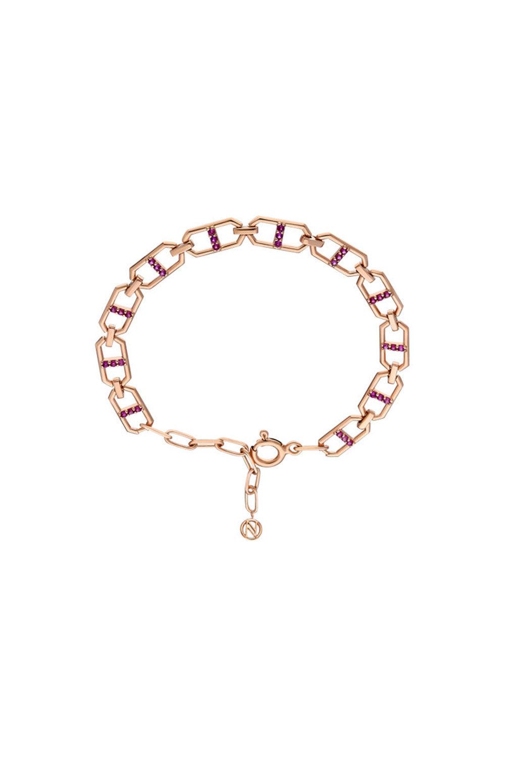Nayra Jewelry-Sequence Chain Bilezik Pembe-Bileklik-1-Milagron.com