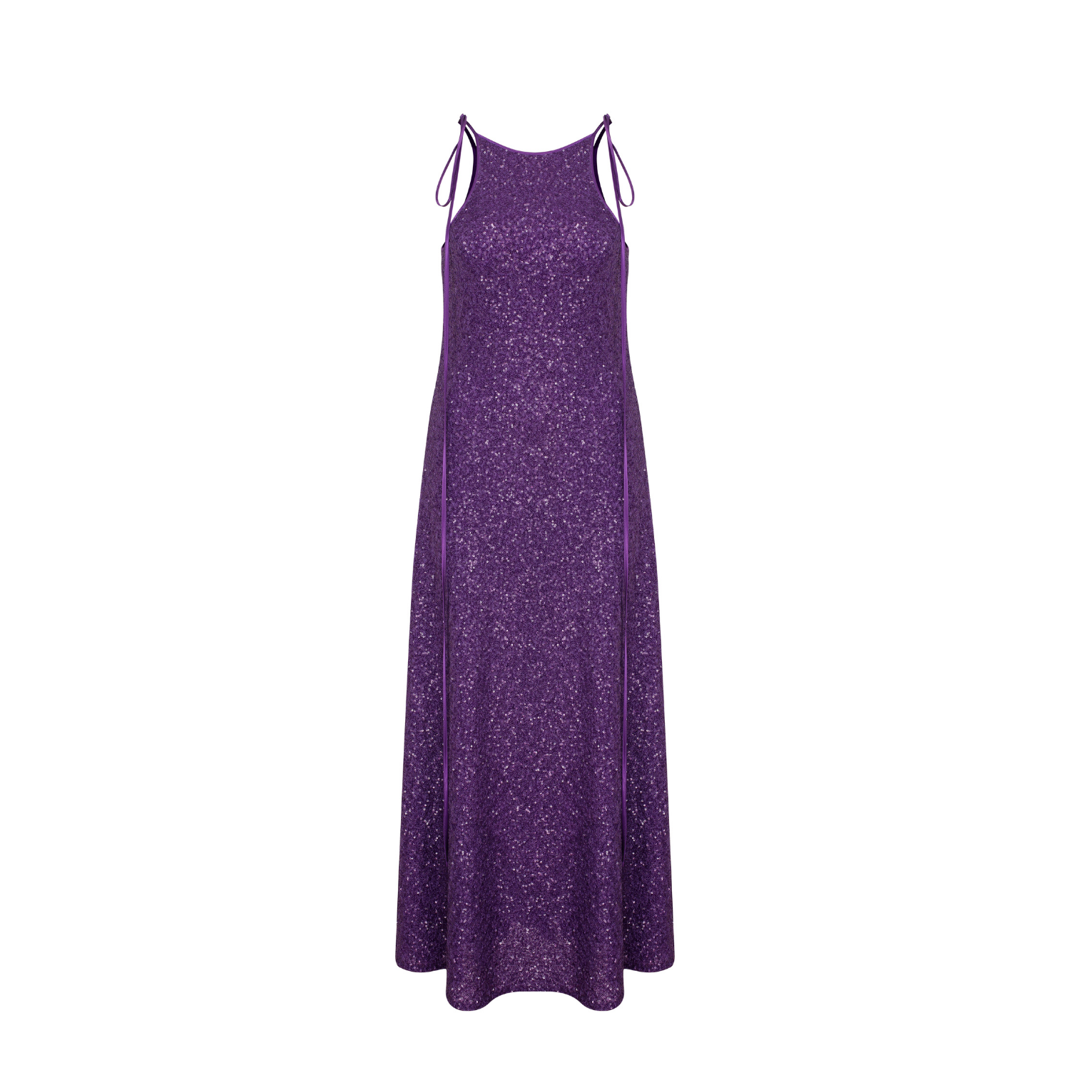 Nazlı Ceren-Addie Mor Payetli Uzun Elbise-Elbise-1-Milagron.com