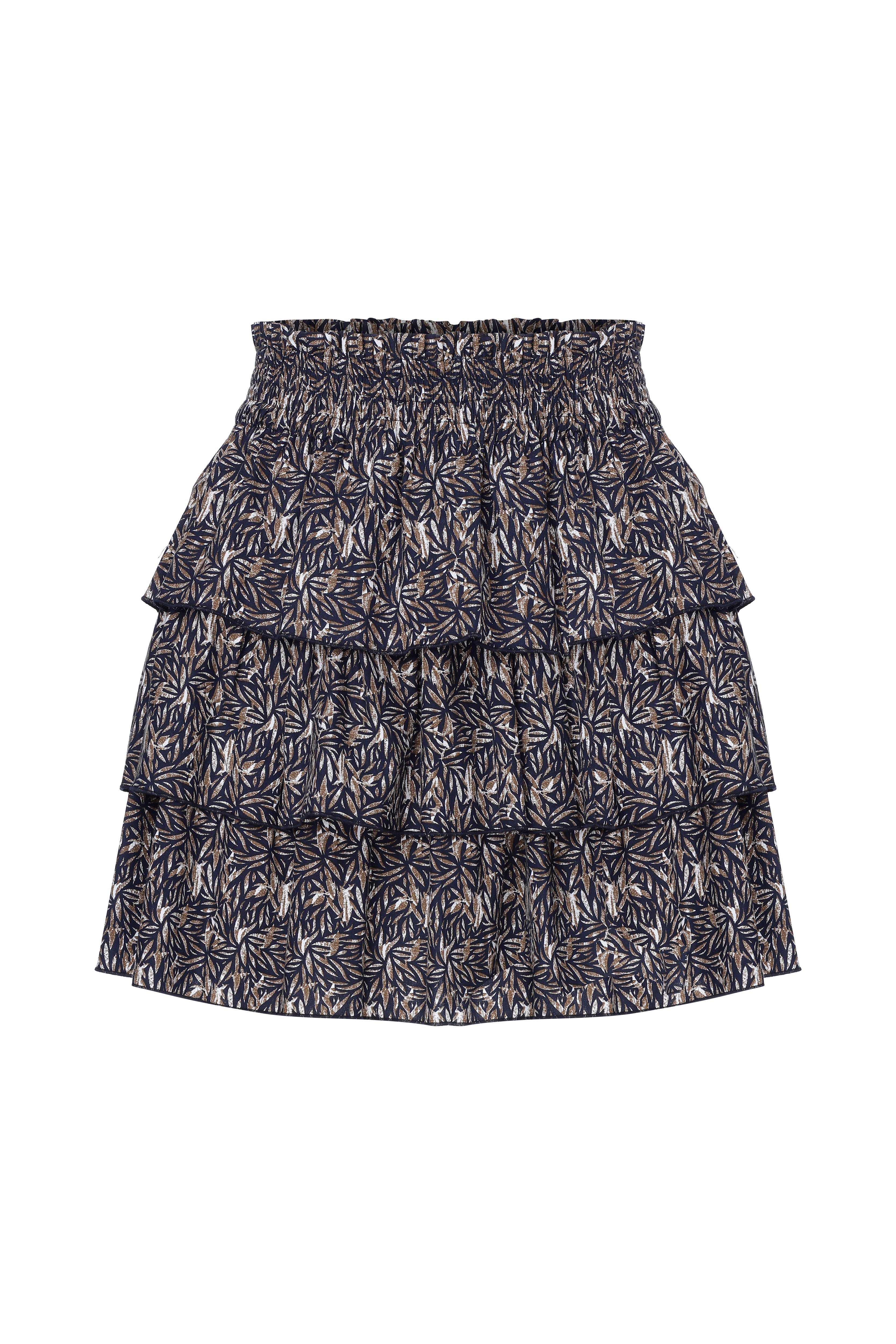 Nazlı Ceren-Amy Koton Mini Etek Kahverengi-Etek-1-Milagron.com