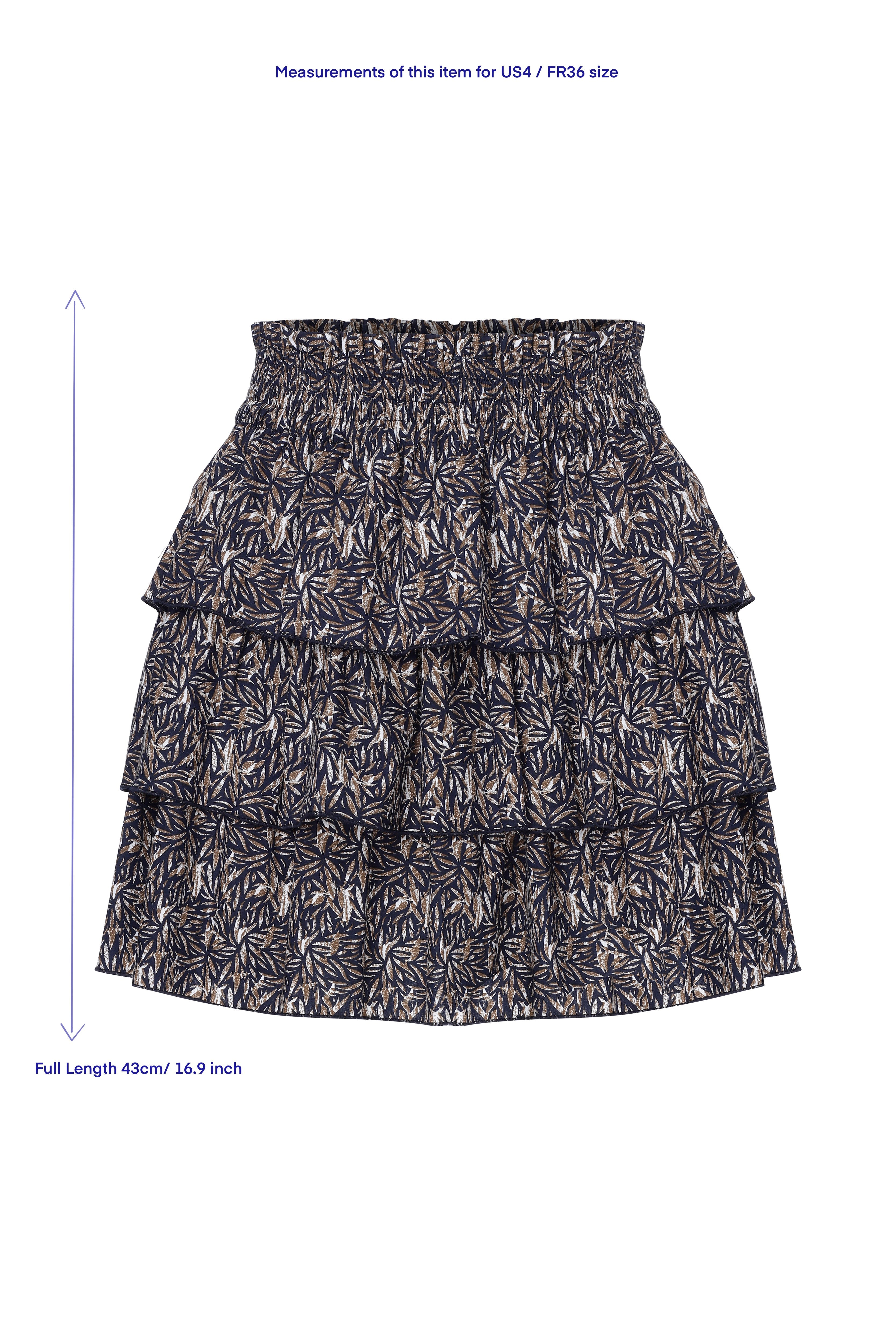 Nazlı Ceren-Amy Koton Mini Etek Kahverengi-Etek-6-Milagron.com