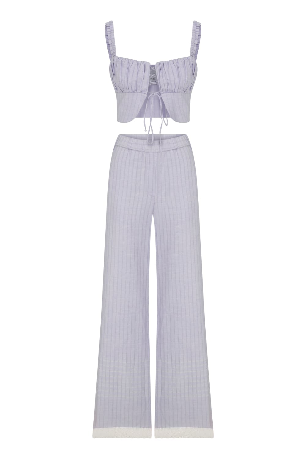 Nazlı Ceren-Anville Wide Leg Keten Pantolon-Pantolon-2-Milagron.com