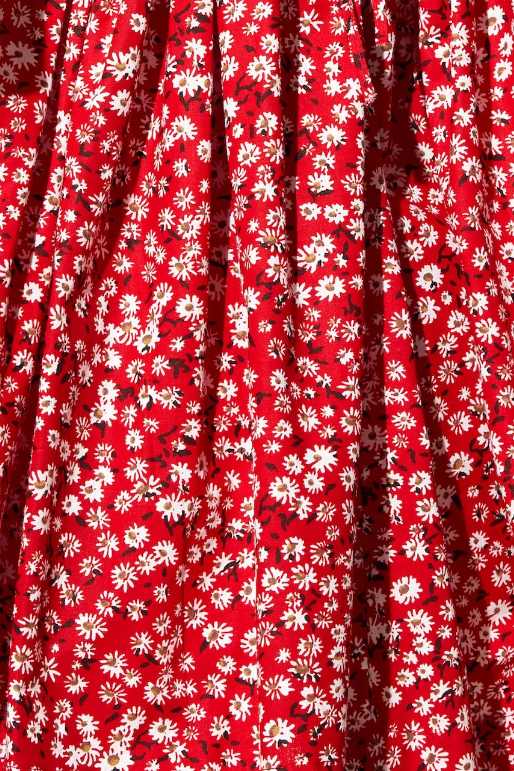 Nazlı Ceren-Audree Çiçek Desenli Mini Koton Elbise Kırmızı-Elbise-6-Milagron.com