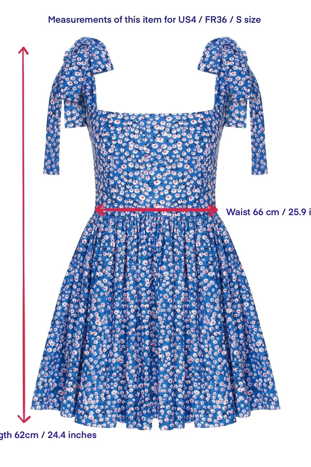 Nazlı Ceren-Audree Çiçek Desenli Mini Koton Elbise Mavi-Elbise-5-Milagron.com