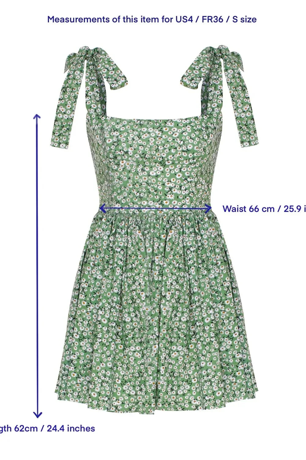 Nazlı Ceren-Audree Çiçek Desenli Mini Koton Elbise Yeşil-Elbise-4-Milagron.com