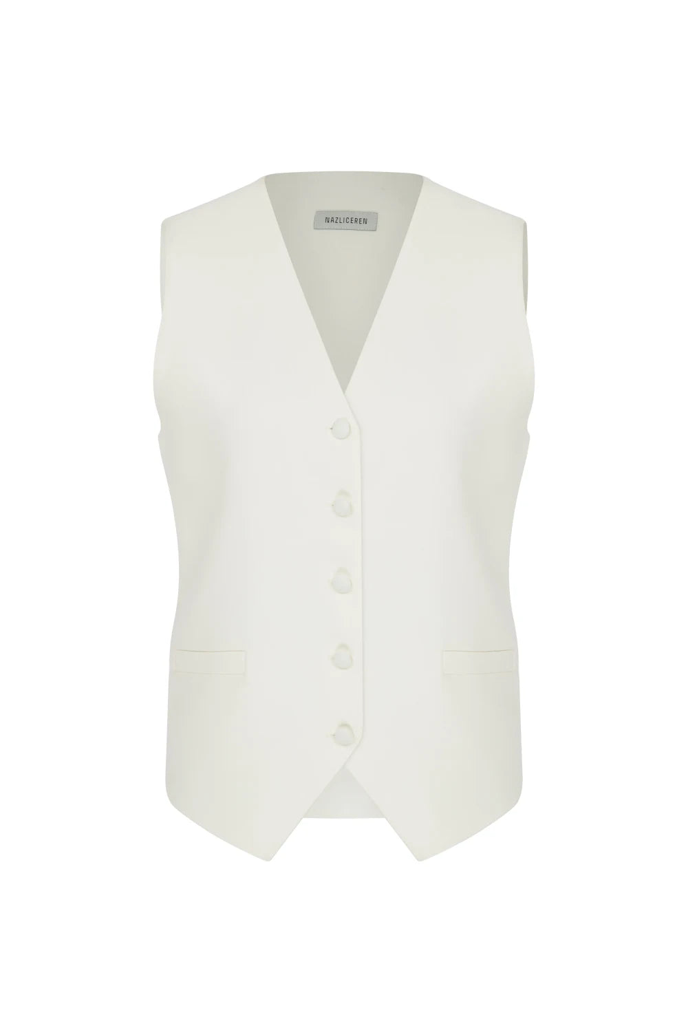 Nazlı Ceren-Bea Krep Yelek Blanche-Yelek-3-Milagron.com